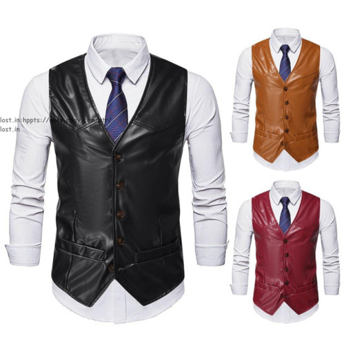 Gilet uomo ecopelle casual - , pu