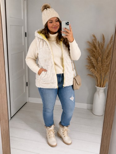 Gilet con cappuccio - , imbottito